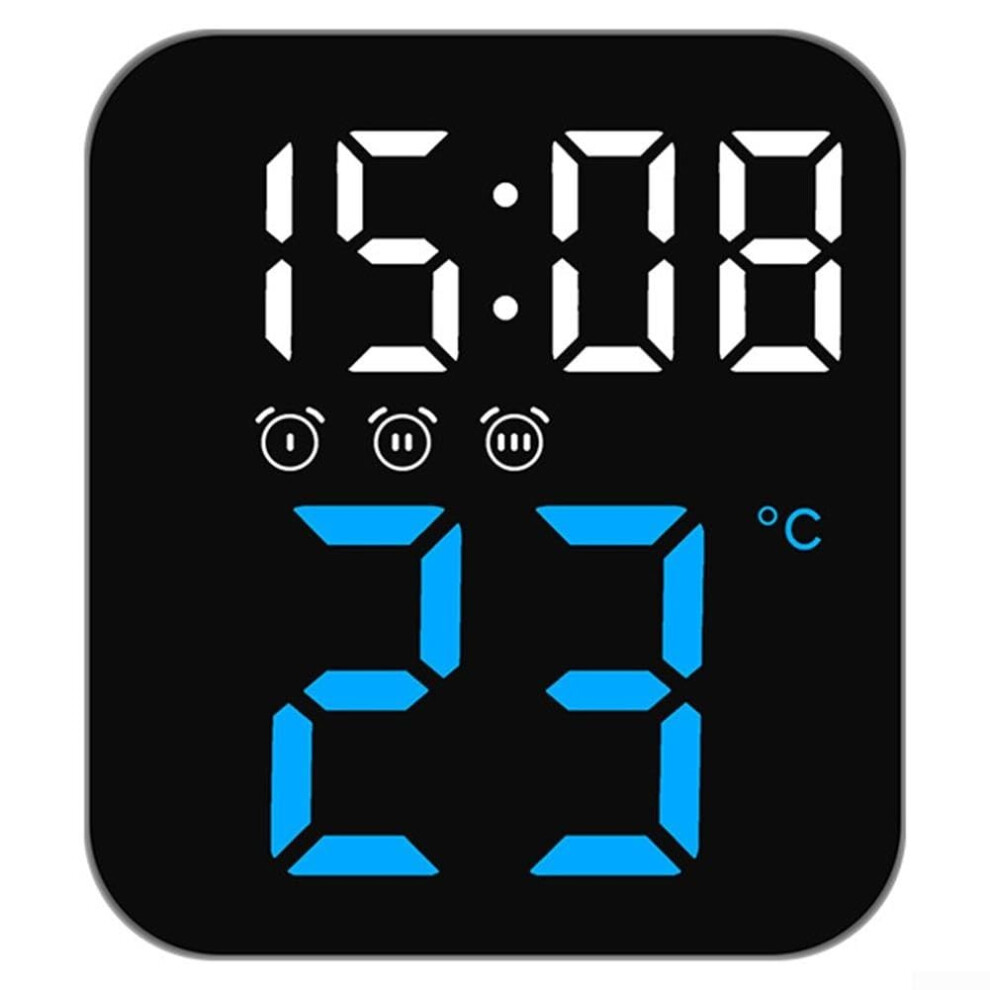Led Alarm Clock With Voice Control, Alarms, Temperature Readout, Display Blue/Light