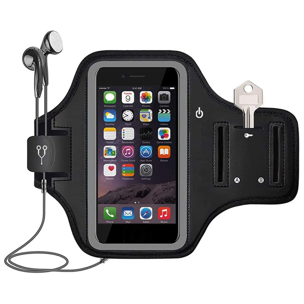 Running Armband Phone Holder Bag Sweatproof, With Key Holder And Extension Strap, Fits 6.1Inch Phones, Black 9382693029690