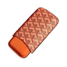 Portable Cigar Box Leather Case 182x93x35mm Orange Travel Cigar Case