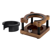 (Log Color, square) Coffee Tamper Station Organizer Cafe Wood Construction Ensures