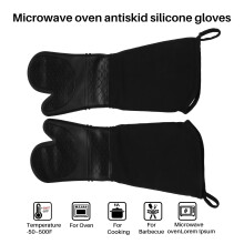 Extra Lange Silikon Topf Lappen Hoch Leistungs Topf Lappen für Den Gewerblichen Einsatz Hitze BestäNdige Grill Handschuhe mit Gestepptem Baumwoll