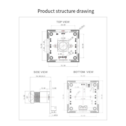 Module de CaméRa 720P 72Petite Distorsion Module OV9732 1MP pour Raspberry Pi Android Linux Windows UVC  OS 2