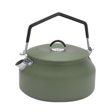 Draagbare Waterkoker van 1 Liter, Campingkookplaat, Theepot met Inklapbaar Handvat, Buitenwaterfles, Theepot, Groen