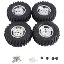 4 Stuks 96Mm 1.9 Inch Rubberen Velg Band Impasse voor 1/10 RC Crawler Auto Axiale SCX10 HSP Redcat voor , Zilver