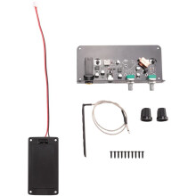 Microphone de Guitare Muet Actif Prise de Sortie 3,5 mm avec BoîTier de Batterie 9V Accessoires Guitarra Silencieux Noir