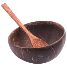 Coconut Bowls and Spoon Set,Salad Smoothie Mixing Dessert Fruit Ice Cream Snack Bowl for Kitchen,Dining 4 Set