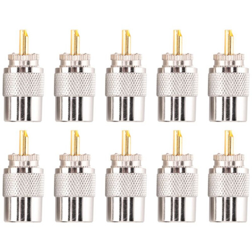 10 Piezas Conector RF UHF Conector Macho RG8 RG58 Cable Conector de Antena PL259