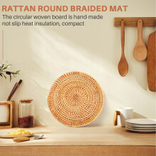 4 StüCk Rattan Untersetzer für Hot Dishes Isolierte Hot Pads, Langlebiger Topflappen für Tisch, Hitze BestäNdige Matten für die KüChe