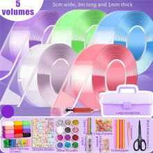 Kit di  di Nastro  Multicolore, Bolla di Nastro  da 9,84 Piedi per Bambini Kit di  Super Elastiche per  di Nastro Biadesivo per