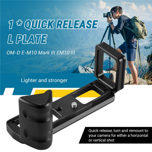 Quick Release L-Plaatbeugel met Dubbele Handgreep voor  OM-D E-M10 Mark III EM10 III-Camera 1