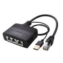 Adattatore Splitter di Rete RJ45 Femmina 1 Adattatore Distributore di Rete con Interfaccia Ad Alta Velocità Drag 3 1000Mbps