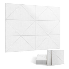 12 Stuks Akoestische Panelen, 12 X 12 Inch Decoratieve Geluidsisolatiepanelen, Akoestische Wand- en Plafondpanelen Wit