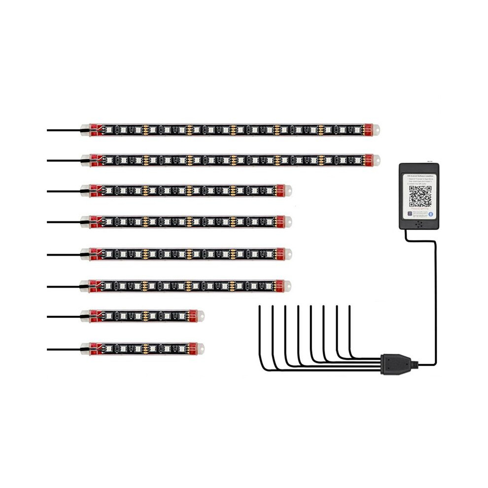 8Pcs Motorcycle Underglow Led Kit, App Control Multicolor Motorcycle Led Kit Rgb Strips Waterproof Light 6132025413542