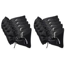 10-Pack Bibcock-Hoes voor Bescherming Tegen Vorst in de Winter, Buitenhoes voor Koud Weer, Herbruikbare Slang-Slabbehoezen Zwart