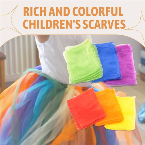 24 Pezzi Bambini Giocoleria Sciarpe Danza Musica Sciarpe Sciarpe Colorate Movimento Sciarpe Ritmo Sciarpe per Bambini Movimento 2