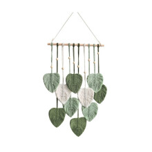 Chique Feather Boho Macrame Wall Decor Handgemaakte Garen Kwasten Geweven Wall Art Leaf  Boheemse Decoratie, A