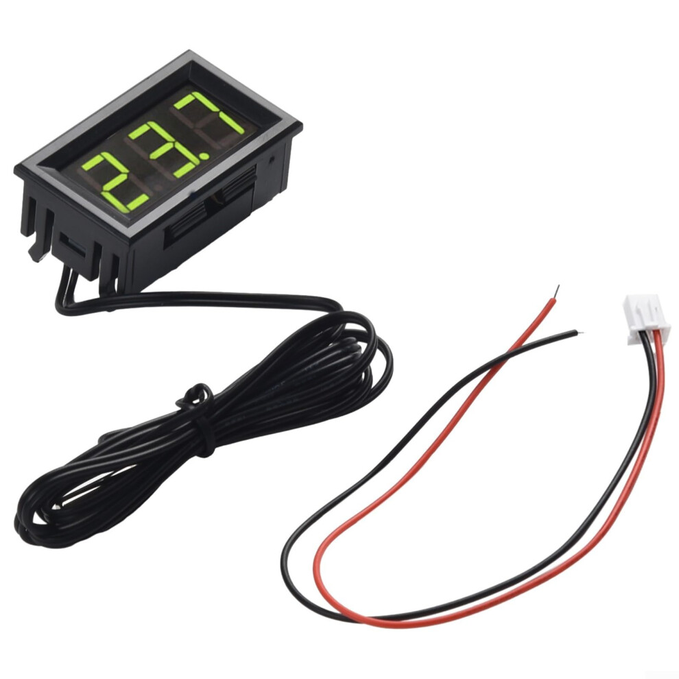 Digital Car Temperature Panel Meter Gauge 50 To 110 C, Dc 512V, 1M Metal Probe, 0.1 C Accuracy, Led Display, Green 9189345489372