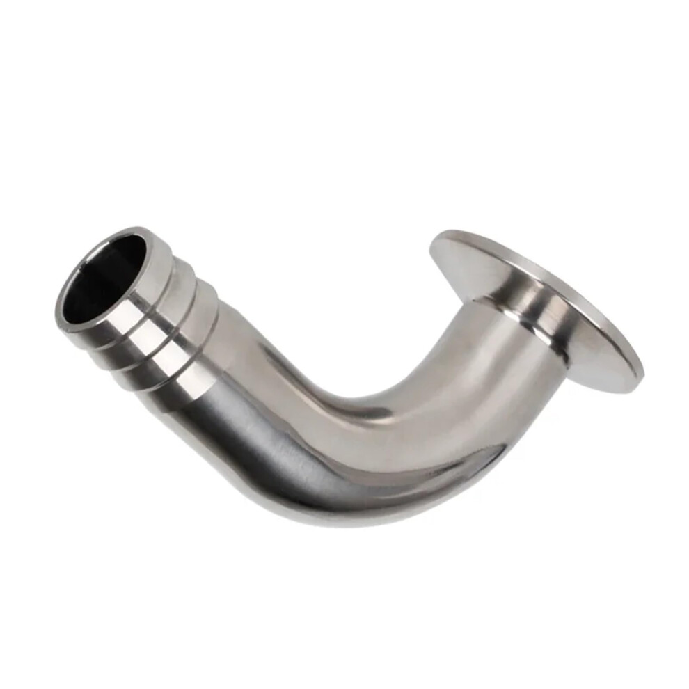 304 Stainless Steel Ferrule Elbow 90 Degree Hose Barb Pipe Fitting 1.5 Inch Tri Clamp Tube Od 1 Inch / 25Mm 9199774900461
