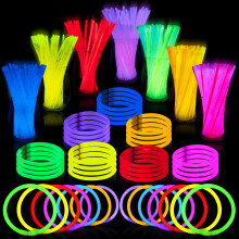 144 Pcs 8 Inch Glow Sticks Bulk Pack, LongLasting Neon Party Favors, Bracelets and Necklaces Set
