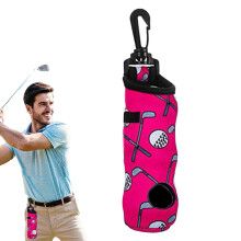 Golf Tee Pouch, 3Tee Capacity, WaterResistant Golf Ball Organizer With Keychains, Pink, Accessories For Men Women