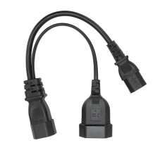 Forlængerkabelløsning til pc og AV-udstyr til hjemmet, konverterer standard IEC320C14 til C13 og EU-chassis, klassificeret op til 10A–250V,