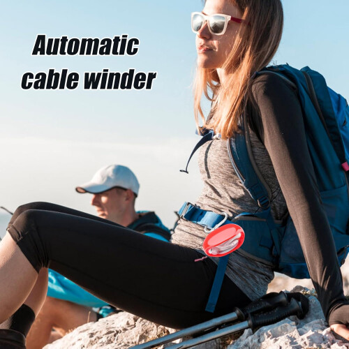 Cable Organizer with Automatic Cable Winder, Tangle Cord Storage, Compact Holder in Stage Red 2