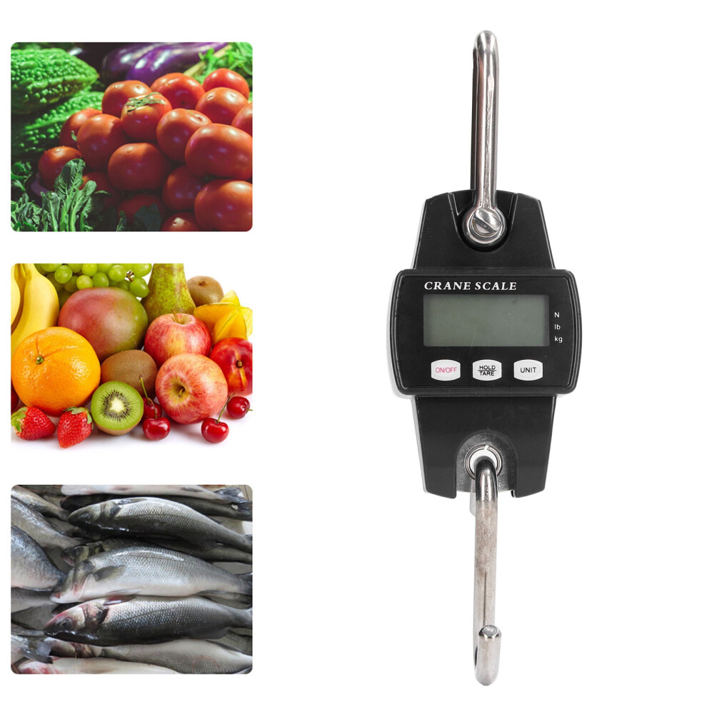 Portable Digital Crane Scale 300Kg Aluminum Handheld Black 3261374794453