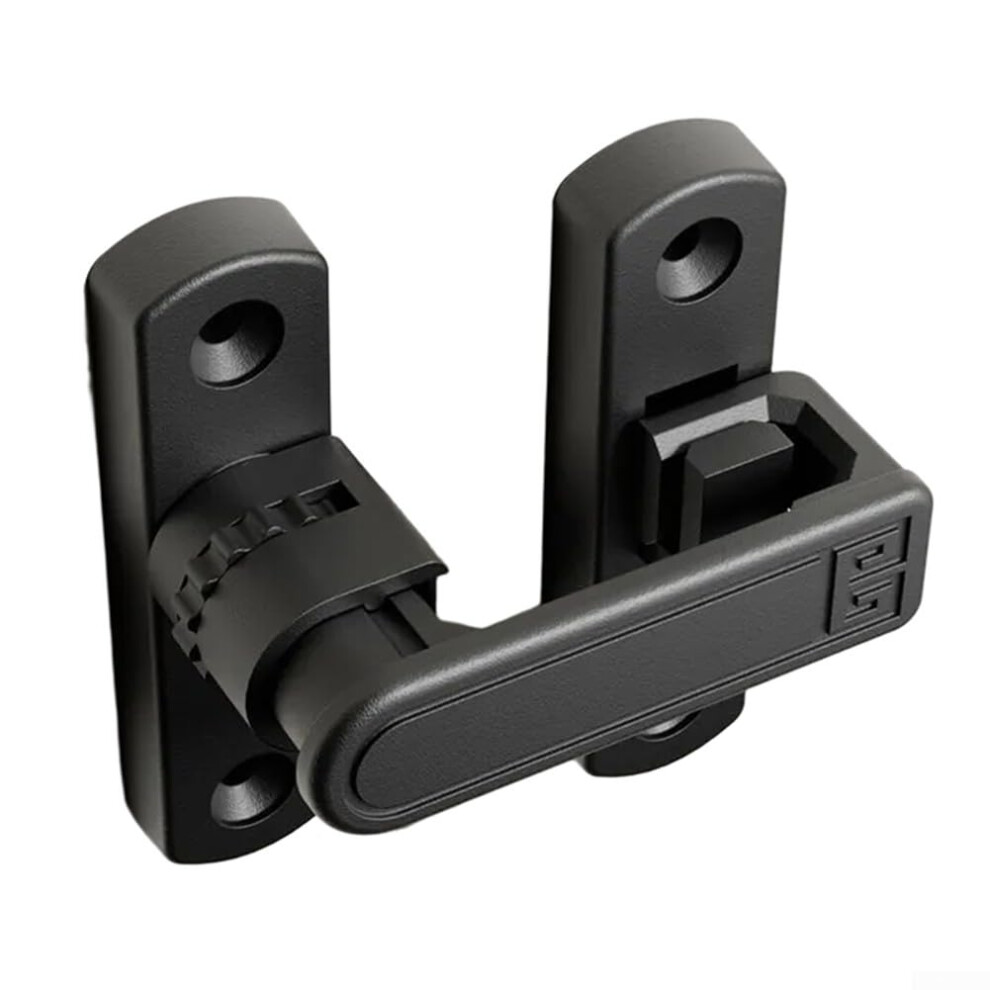 Adjustable Height Flip Latch Lock For Sliding And Swinging Doors, Black Zinc Alloy Finish, 90/180 Degree Installation 9347817326321