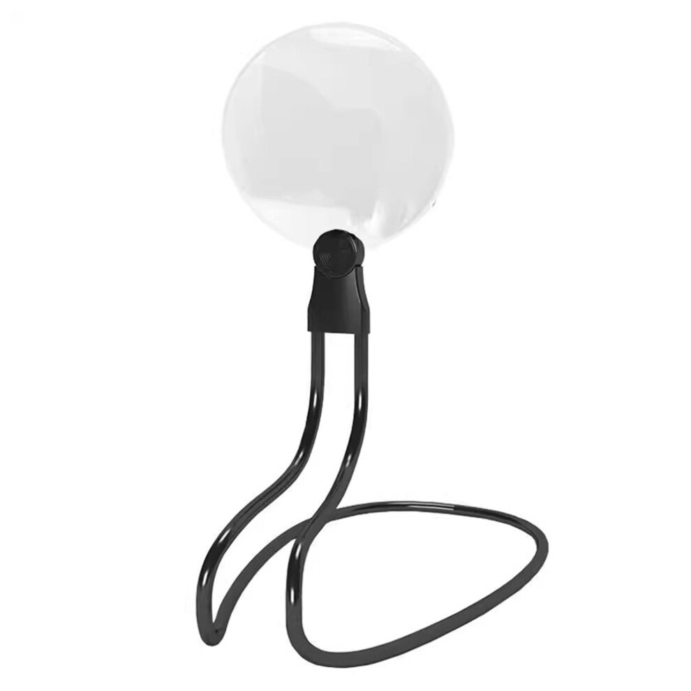 Hands Magnifying Glass 6Inch View, 5X/10X Magnification, Detachable Neckwear Magnifier for Reading and Sewing, Gooseneck