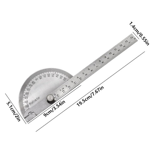 Protractor for Woodworking 14cm Solid Ruler 0180 Degrees Angle Measuring Tool For Drawing Geometry Math 2