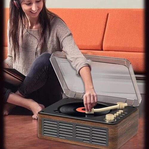 Retro CD Player For Home Use With Bluetooth Speaker Function Easy To Use Controls ABS Plastic White 1