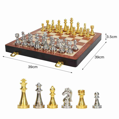 Magnetisches Reiseschachspiel, Gold/Silber, 2