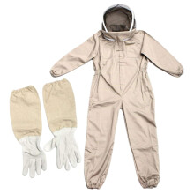 Beekeeping Suit With Bee Gloves, Full Body, StingProof, Ventilated, Zipper Hood, Professional Canvas Beekeeping Suit