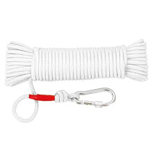 Emergency Escape Rope Nylon Rescue Rope, 20 Meter Length, 8 Millimeter Diameter, With Climbing Buckle, White, Spain