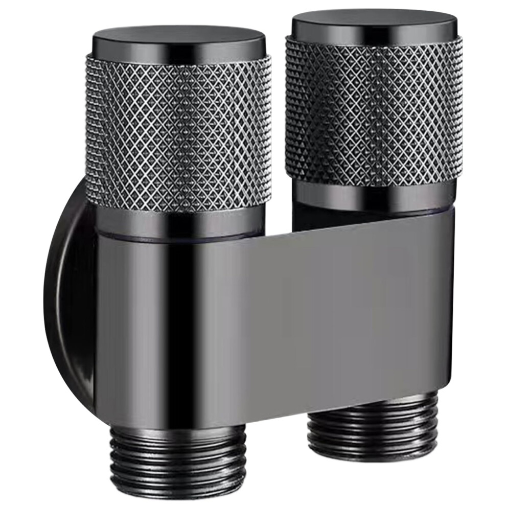 1In2out Dual Control Valve For Toilet Faucet Alloy Body 2Port 1/2 In Compression Inlet 1/2 In Bspp Outlet Metallic 9189345491511