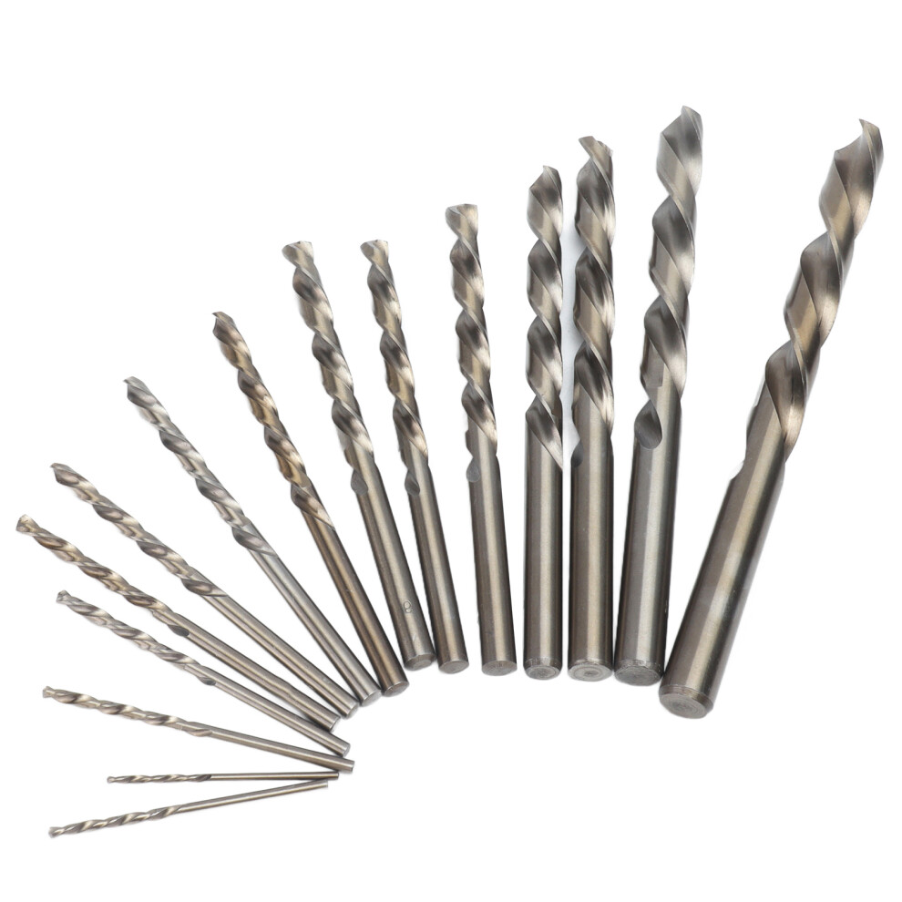 Cobalt Twist Drill Bits 15Pcs 135 Oxidized Gold For Hard Materials Cutting 9371382395550