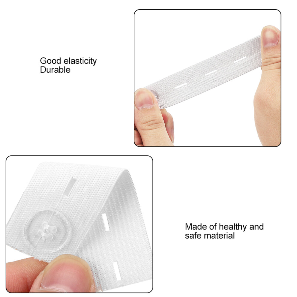 White Comfortable Maternity Waistband Extension Belt Button