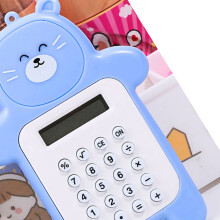Cute Blue Bear Mini Calculator 8-Digit Portable Cartoon Gift for Girls