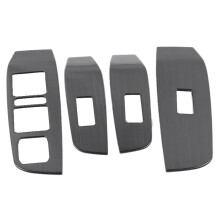 4 Piezas Negro para F7 F7X Puerta Interior Reposabrazos Ventana Interruptor de ElevacióN Cubierta de Panel Embellecedor DecoracióN de Acero