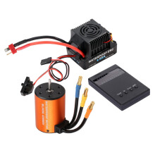 Wasserdichter 3650 4300KV BüRstenloser Motor mit 60A 2-4S Lipo ESC Programmierung Karte Combo Set für 1/10 RC Auto LKW