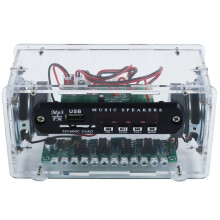Kit di Altoparlanti DIY LED Radio FM Amplificatore Audio Domestico USB con Display Digitale Progetto di Saldatura (Trasparente)