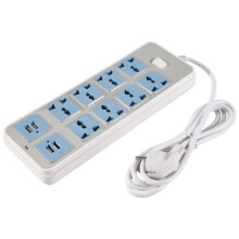 Stekkerdoos met 4 USB-Aansluitingen, 3000 W Vermogen, 8 Universele Stopcontacten, 6,5-Voet Netsnoer, EU-Stekker