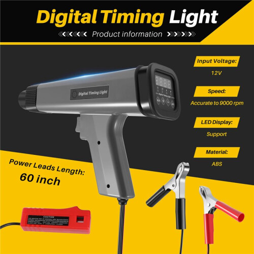 12V Car Digital Engine Timing Light with LED Display Ignition Timing Strobe Light Inductive Timing Lamp Detector 1