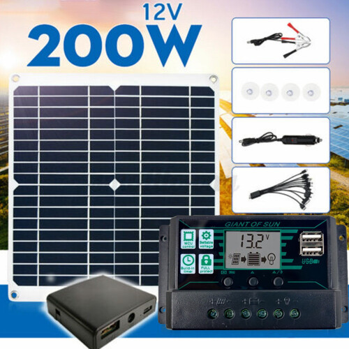 200W Solar Panel Kit Solar Panel Hoch Effizientes Reise und Telefon Boot Tragbares 12V LadegeräT mit Controller 40A 1