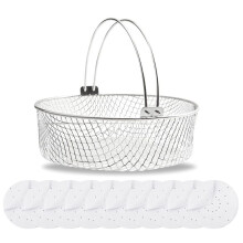 Luchtfriteusemand voor Mesh Steamermand voor Foodi 6.5, 8Qt, Airfryermand, Airfryer Crisping Mand met Handvat