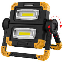 Lampe de Travail à LED Rechargeable Portable - Lampe de Travail Pliante  RéSistante avec Support de Projecteur pour le Camping en Plein Air