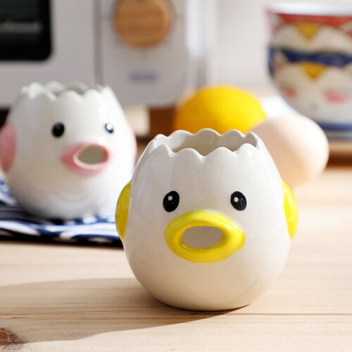 Ceramic Egg Divider White Egg Yolk Separator  Egg Liquid Filter Baking Utensils Egg Holder Kitchen Supply Yellow 2