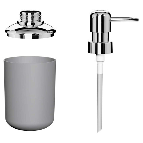4 Pcs Plastic Bathroom Accessory Set,Bath Toilet Brush Accessories Set with Toothbrush Holder,Toothbrush Cup(Grey) 1