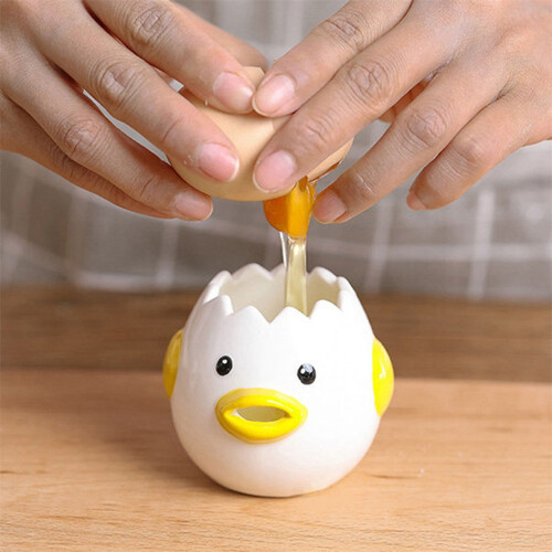 Ceramic Egg Divider White Egg Yolk Separator  Egg Liquid Filter Baking Utensils Egg Holder Kitchen Supply Yellow 1