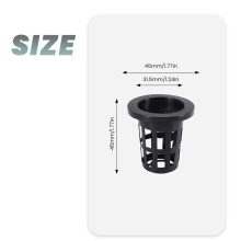 100 Pack 1.77 Inch Net Cups Slotted Mesh Wide Lip Filter Plant Net Pot Bucket Basket for Hydroponics Aquaponics Orchids